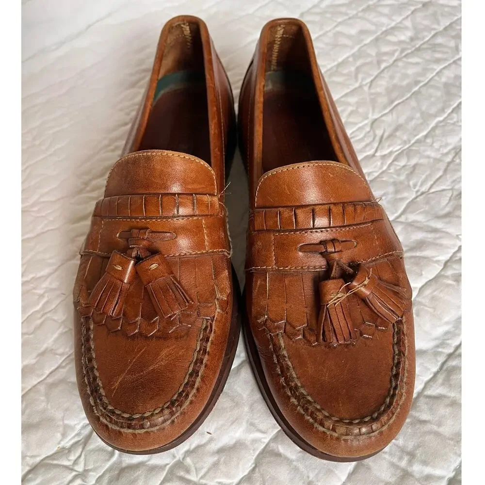 HS Trask Bozeman Kiltie Tassel Loafter Brown Leather Men's 8.5